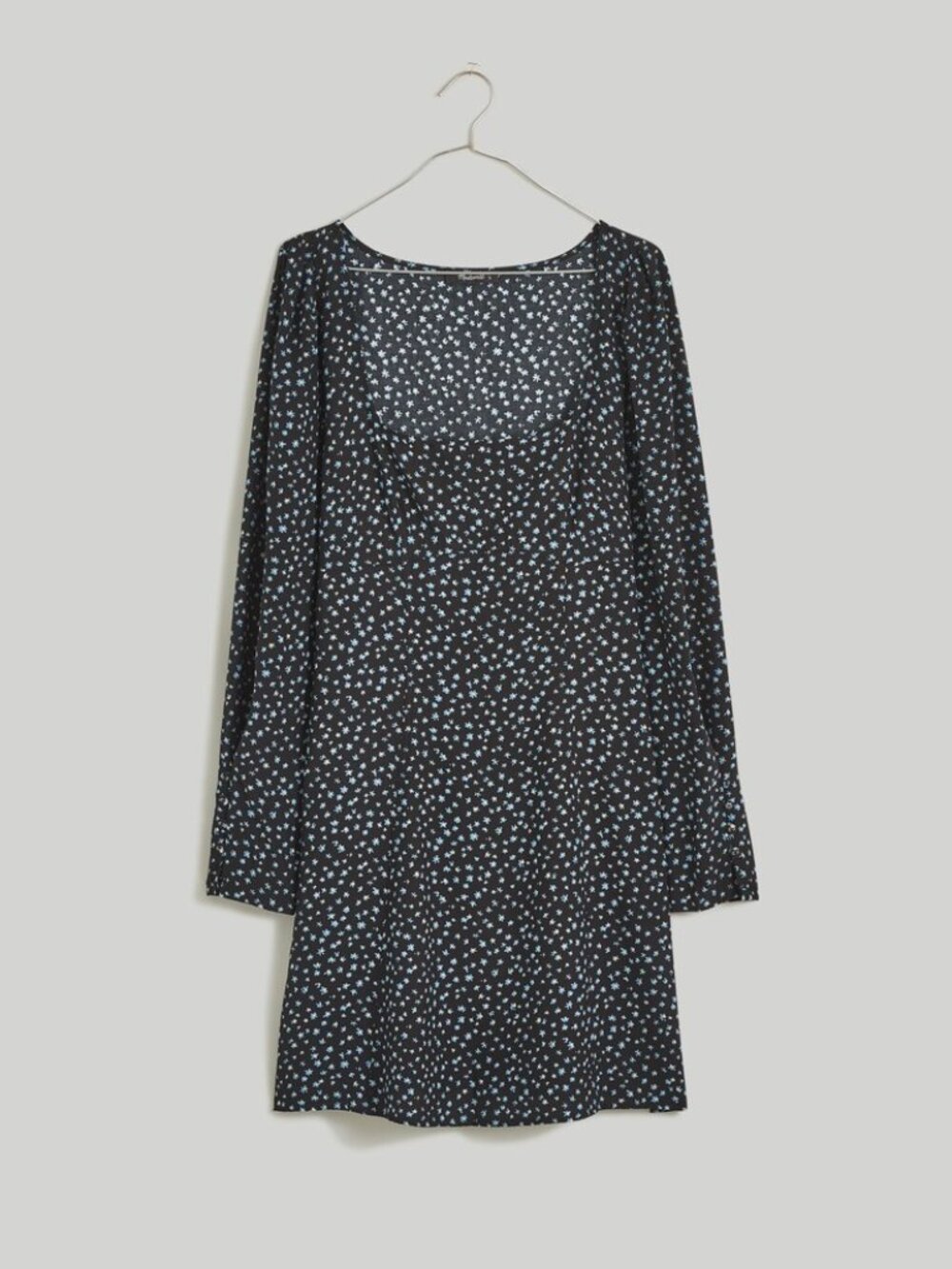 Madewell Seamed Long-Sleeve Mini Dress in Ditsy Floral. Size 8.